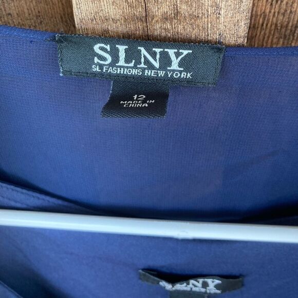 SLNY Beaded Detail Chiffon Tiered Scoop Neck Midi Dress Two Piece Set w/ Jacket - Picture 8 of 16